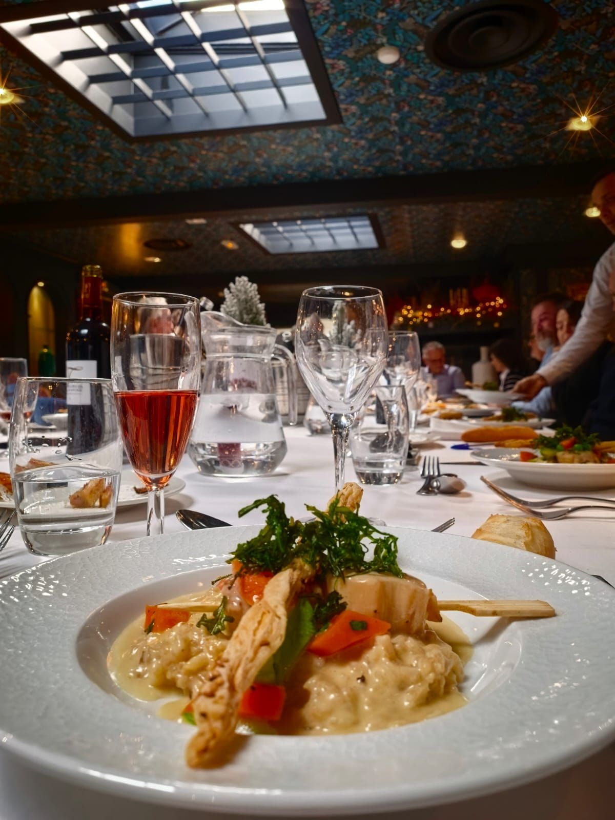 L'entrée: pic de Saint-Jacques sur risotto crémeux